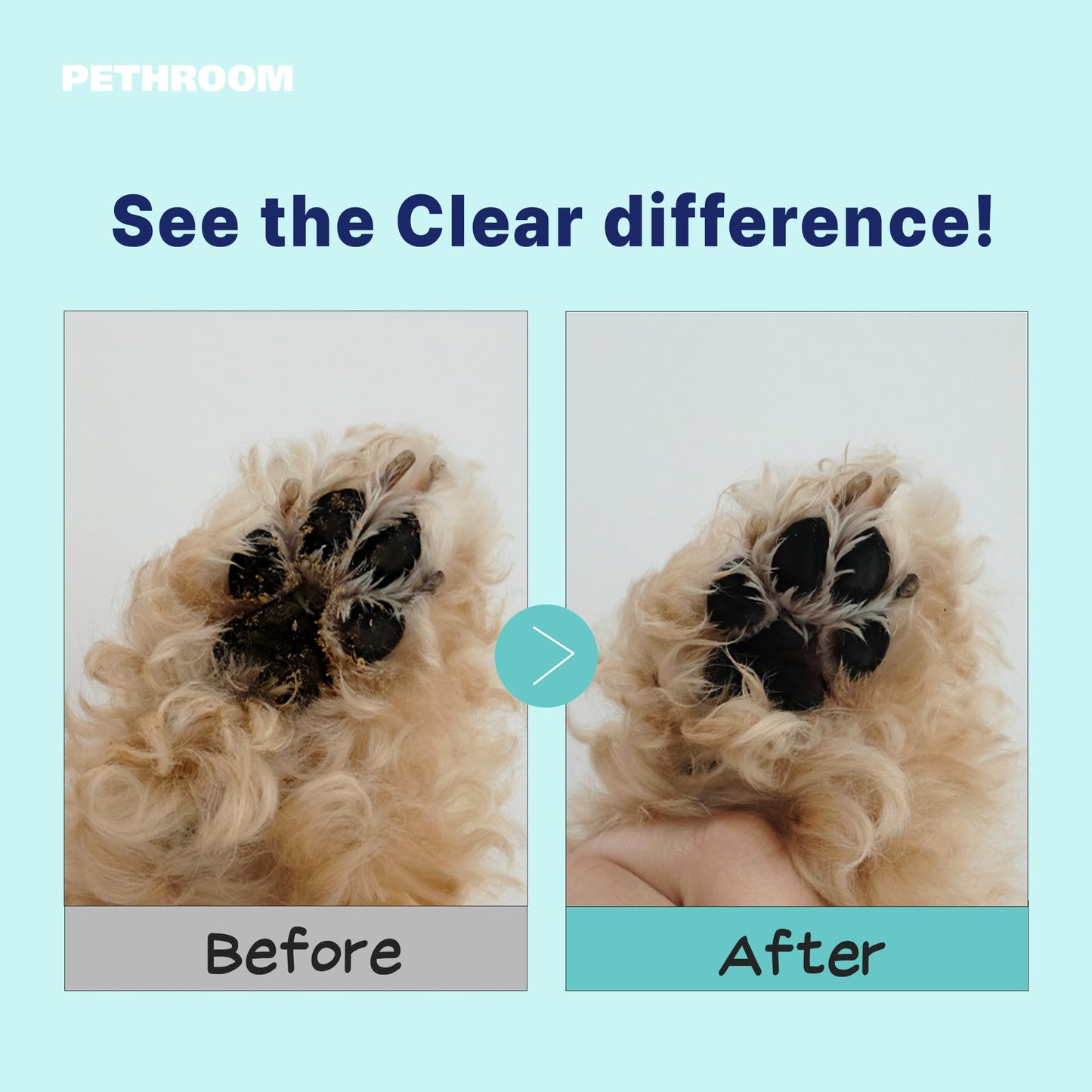 [PETHROOM] No-Rinse Paw Cleaner for Dogs & Cats | Portable, Quick Drying & Non-Sticky | Puppy Paw Washer with Soft Silicone Bristle | Deodorizing, Moisturizing, Allergy-Free Fragrance 2.87 fl oz.