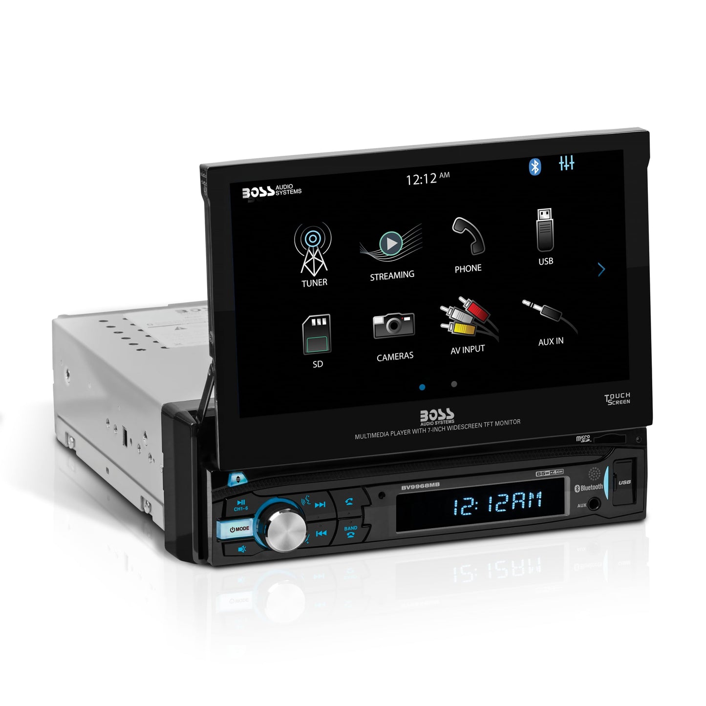 BOSS Audio Systems BV9968MB Car Stereo – Single Din, 7 Inch Touchscreen, Bluetooth, No CD DVD Player, AM/FM Radio Receiver