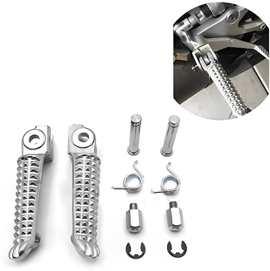 VPZMT Front Foot Pegs Fits for 1998-2023 yamaha YZF R1, 2015-2023 R1S/R1M, 1999-2020 R6, 2003-2009 R6S (Front-White)