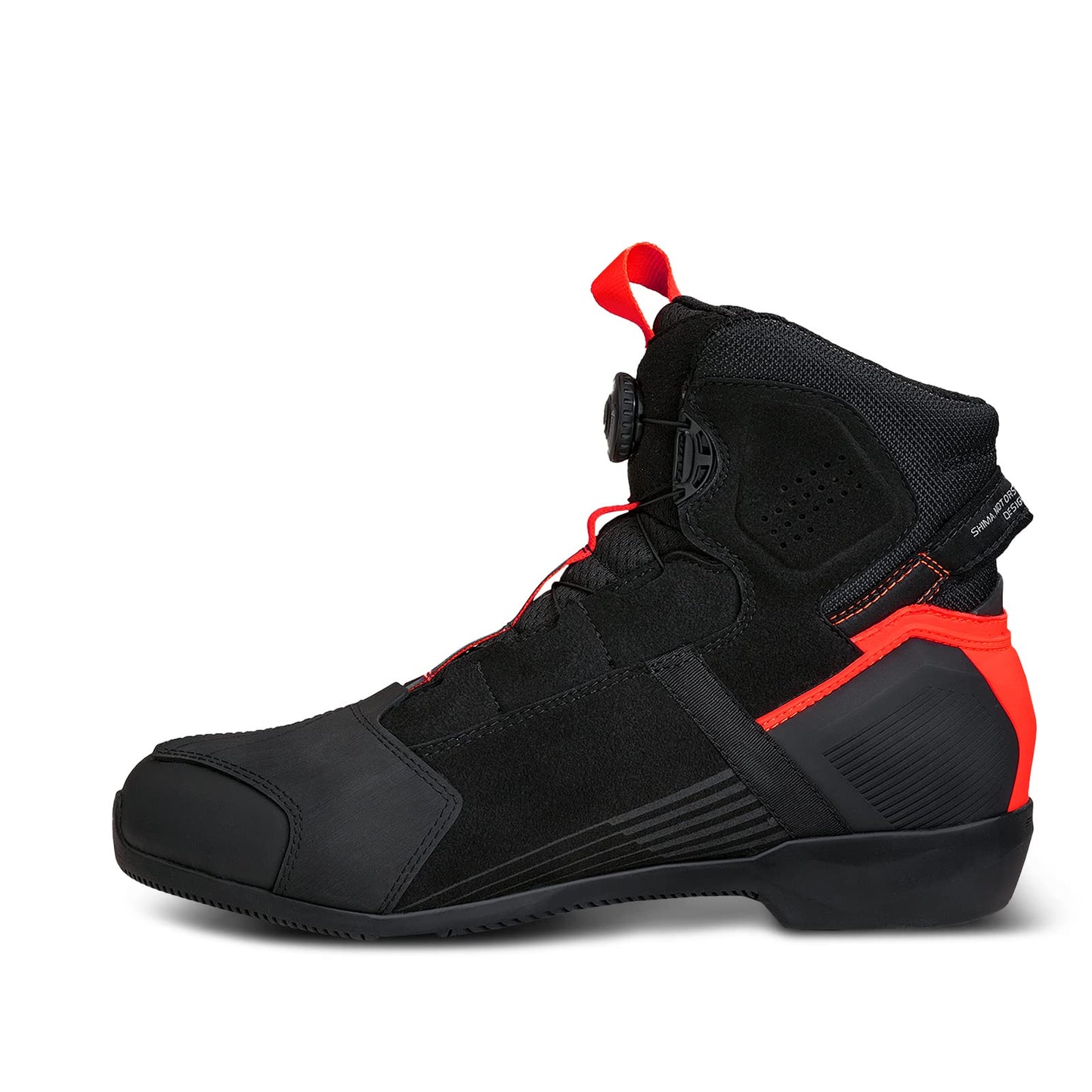 SHIMA Edge Vented, Motorcycle Shoes for Men - Breathable, Reinforced Street Riding Shoes with ATOP Closure System, Ankle Support, Anti-Slip Sole, Gear Pad (Red, 12,5)