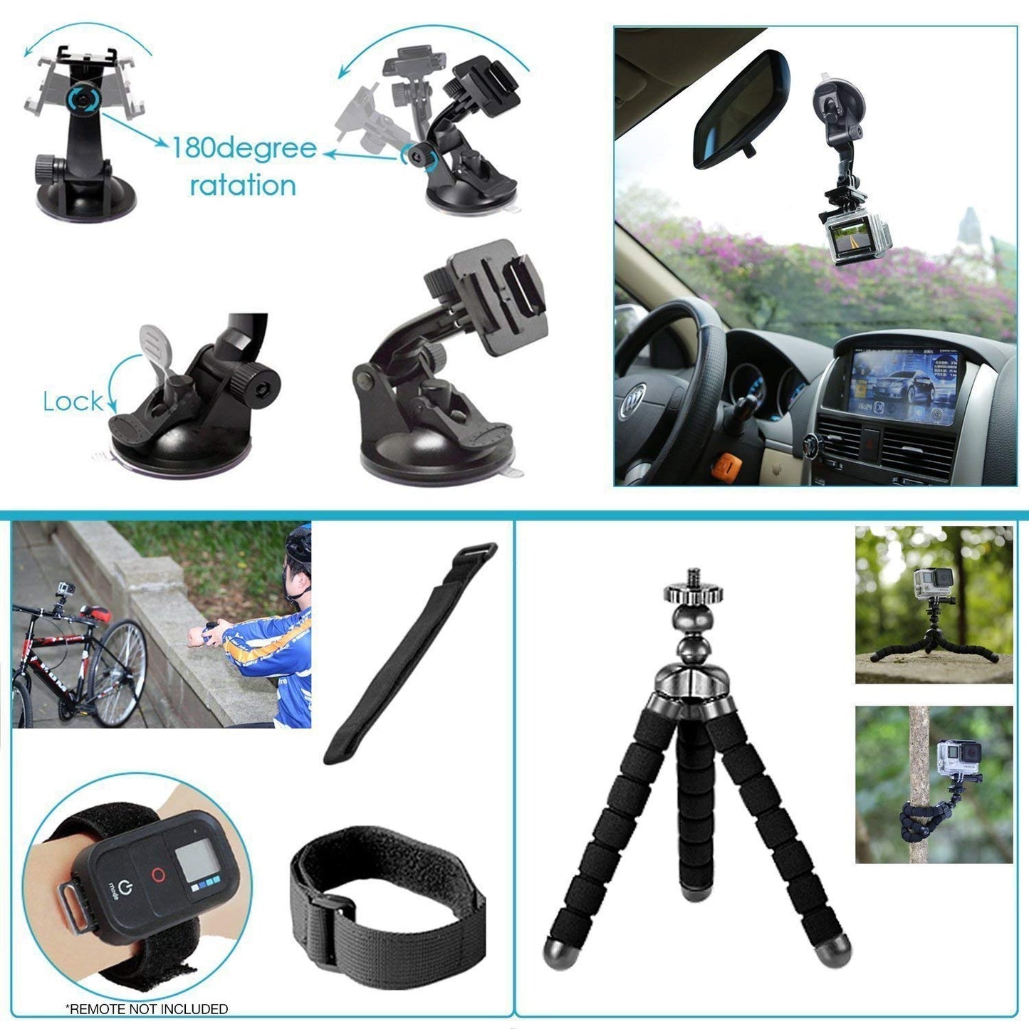 GoPro Hero Compact Waterproof Action Camera with 4K, 12MP Photos, Stabilization + 128GB Card, Card Reader, 50 Piece Accessory Kit - Bundle