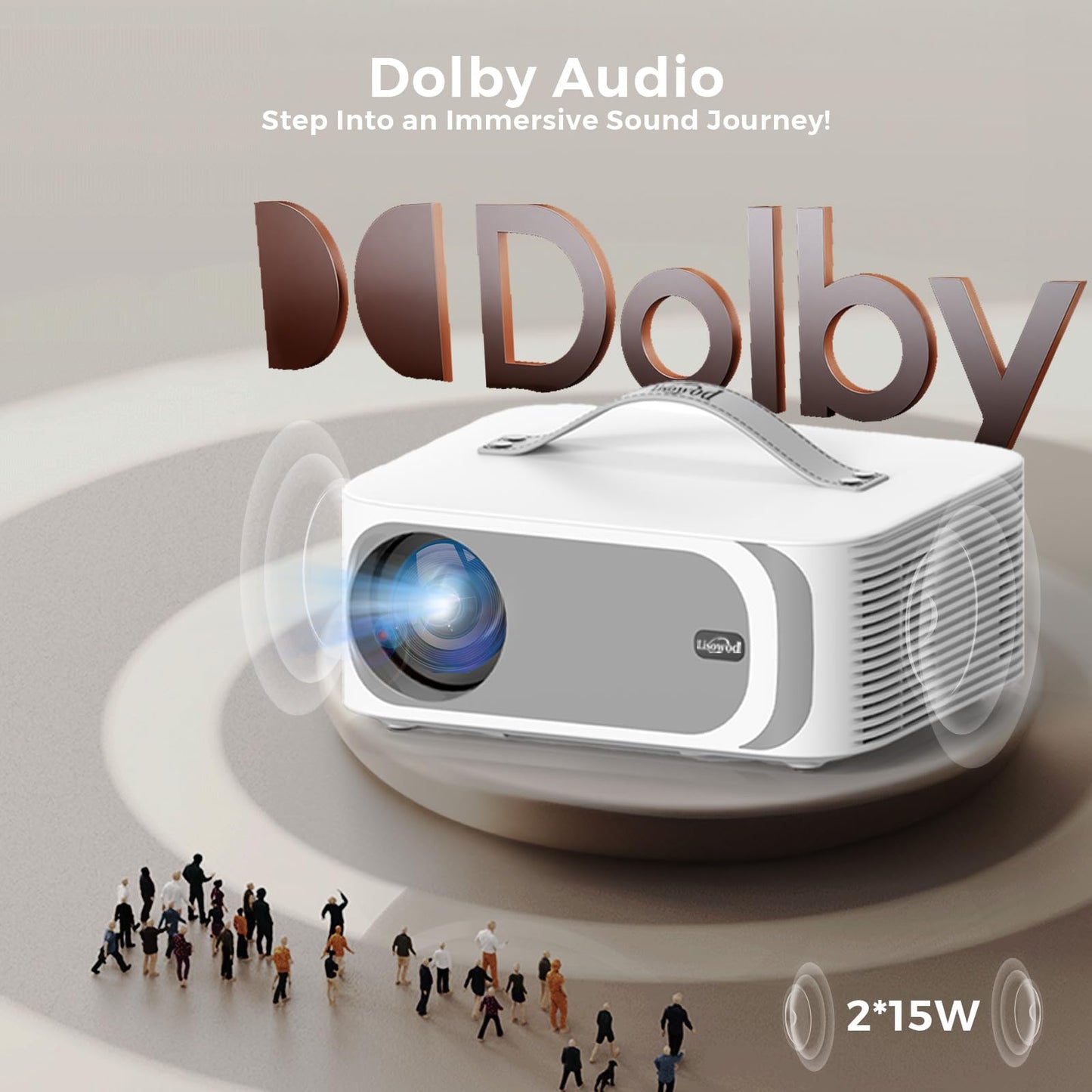 [Netflix-Licensed&Dolby Audio]Projector-4K with WiFi 6&Bluetooth, Lisowod Native 1080P 800ANSI Outdoor Portable-Projector, Electric Focus 4D/4P Keystone Smart Projector with Netflix/YouTube/PrimeVideo
