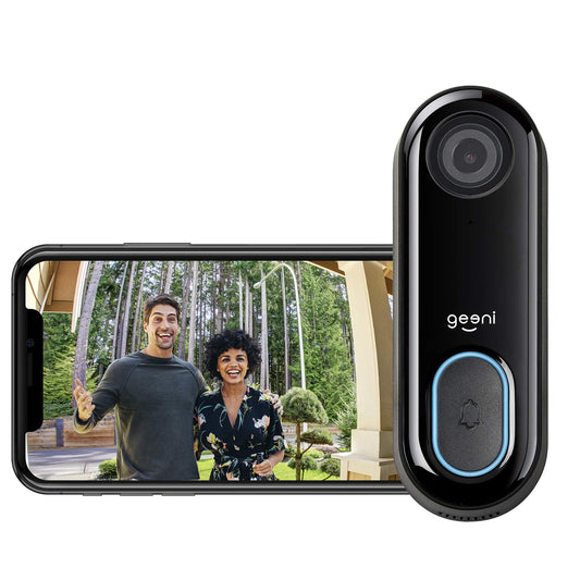 Geeni Smart Video Doorbell, 1080p HD, Motion Detection, Night Vision, Two-Way Audio, Weather-Resistant, Wired Installation, Alexa & Google Assistant Compatible, Wi-Fi Security Camera