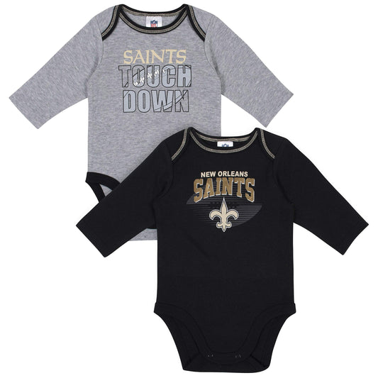 Gerber Unisex Baby NFL 2 Pack Long Sleeve Onesie Bodysuit, Team Color, 3-6 Months