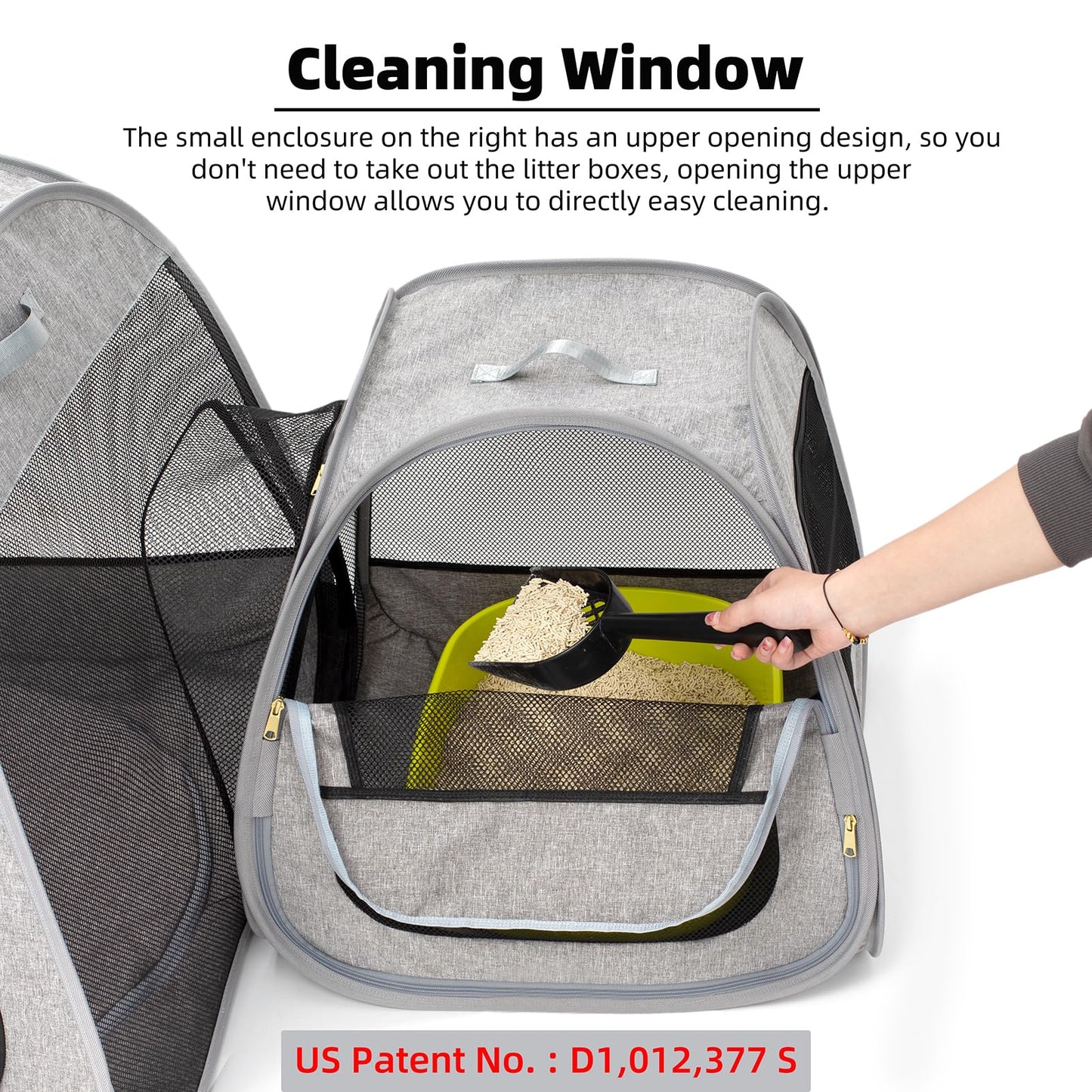 Tenrai Portable Cat Playpen, Trapezoidal Design for Better Standing, Foldable Pet Tent for Indoor and Outdoor Use of Kitten and Puppy, Dog Play Enclosure, Cat Houses & Condos