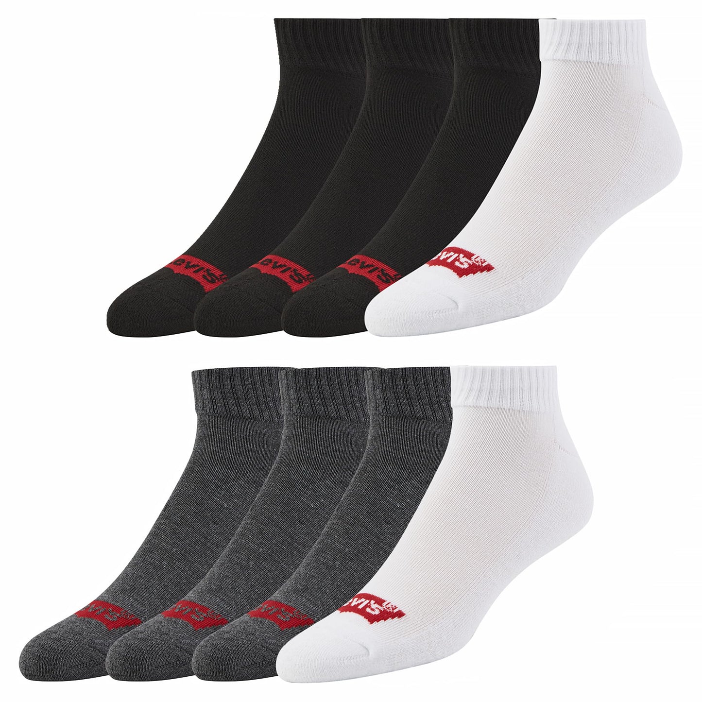 Levi's Mens Socks 8 Pairs Crew Low Cut No Show Quarter Ankle Socks for Men Premium Athletic Men's Socks Size 9-18