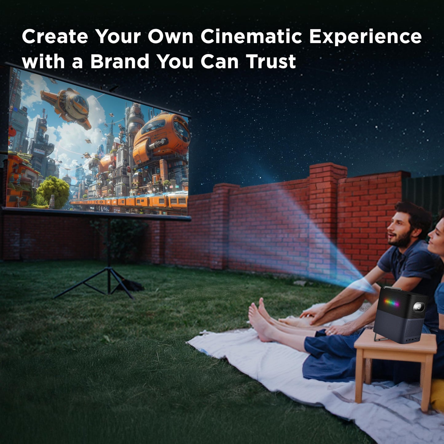 TCL A1 1080p FHD Smart Projector with Google TV and Netflix Certified, Outdoor/Indoor, WiFi/Bluetooth, 16W Audio, Dolby Digital Audio Processing, Game Mode, 120-Inch Screen