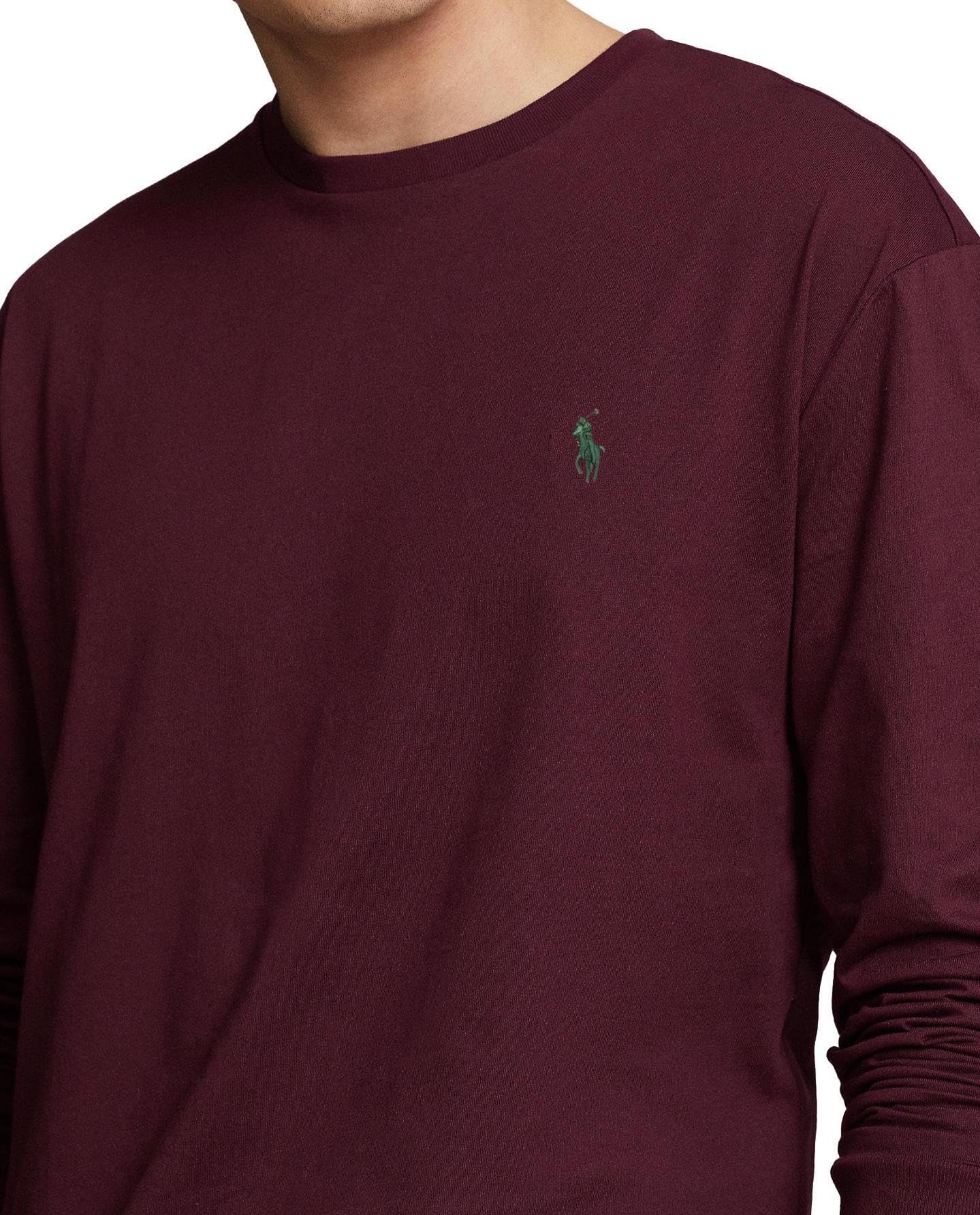 POLO RALPH LAUREN Mens Big&Tall Longsleeve Crew Neck T-Shirt (2LT, ClscWine)