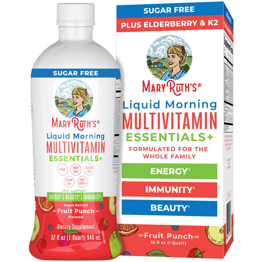 MaryRuth Organics Multivitamin for Women Men & Kids | Sugar Free | Vegan | Vitamin A, C, D, E, B12, Zinc | Daily Vitamins for Kids, Mens, Womens | Energy & Beauty Booster Multimineral | 32 Fl Oz