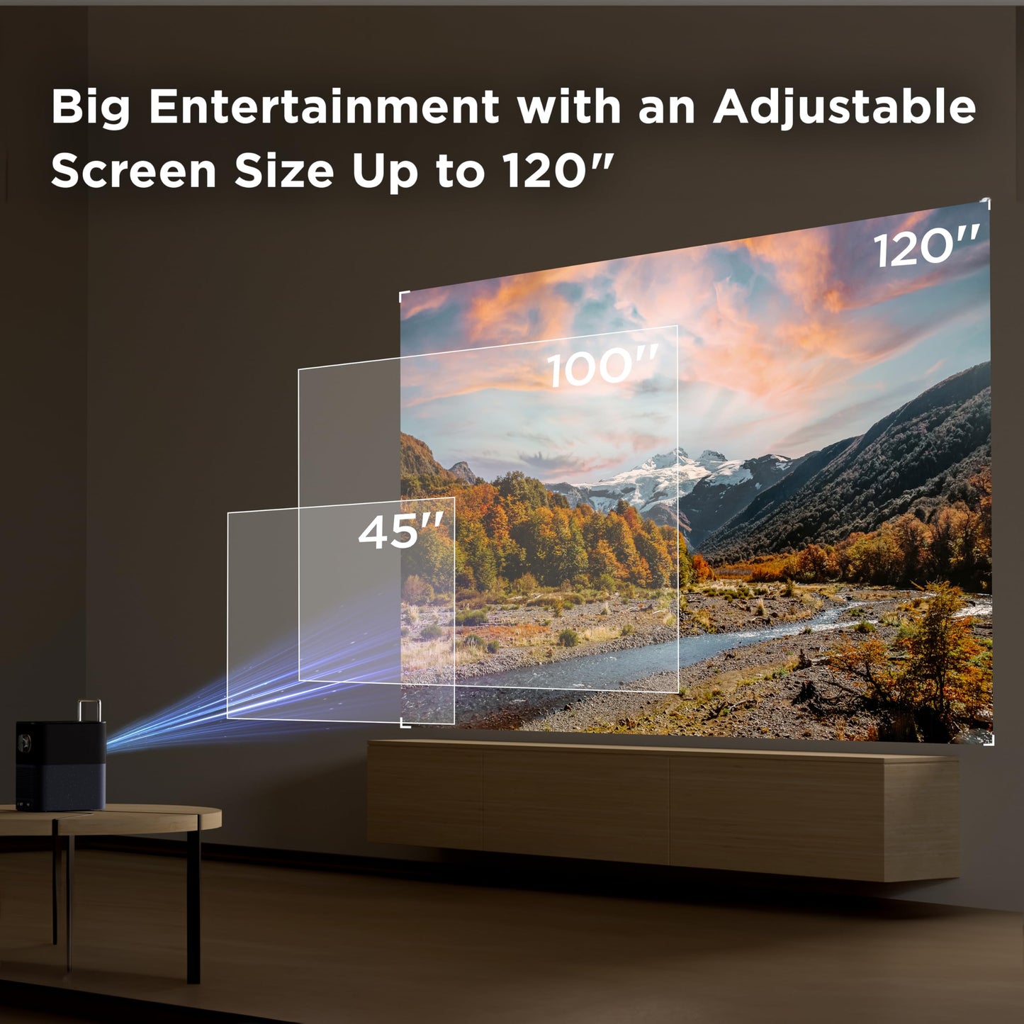 TCL A1 1080p FHD Smart Projector with Google TV and Netflix Certified, Outdoor/Indoor, WiFi/Bluetooth, 16W Audio, Dolby Digital Audio Processing, Game Mode, 120-Inch Screen