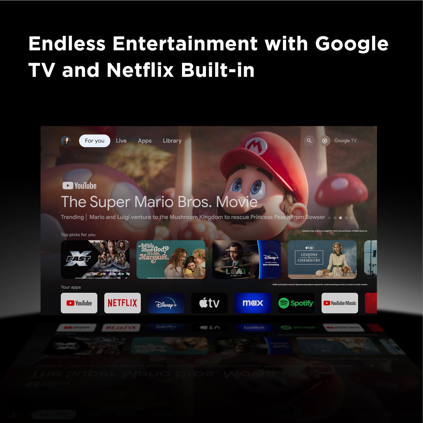 TCL A1 1080p FHD Smart Projector with Google TV and Netflix Certified, Outdoor/Indoor, WiFi/Bluetooth, 16W Audio, Dolby Digital Audio Processing, Game Mode, 120-Inch Screen