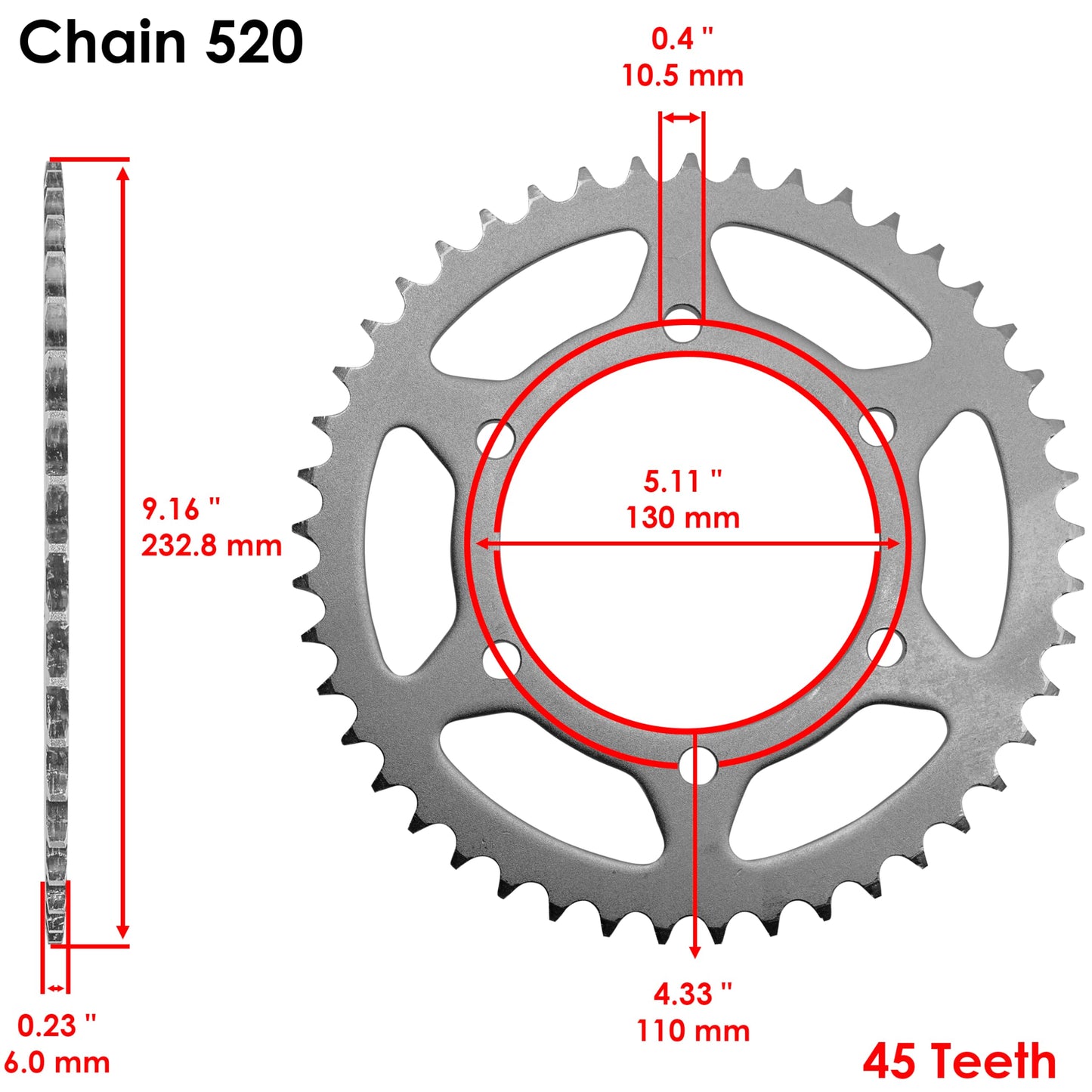 Caltric Black Drive Chain And Sprocket Kit Compatible with Yamaha R6 YZF-R6 2006-2018