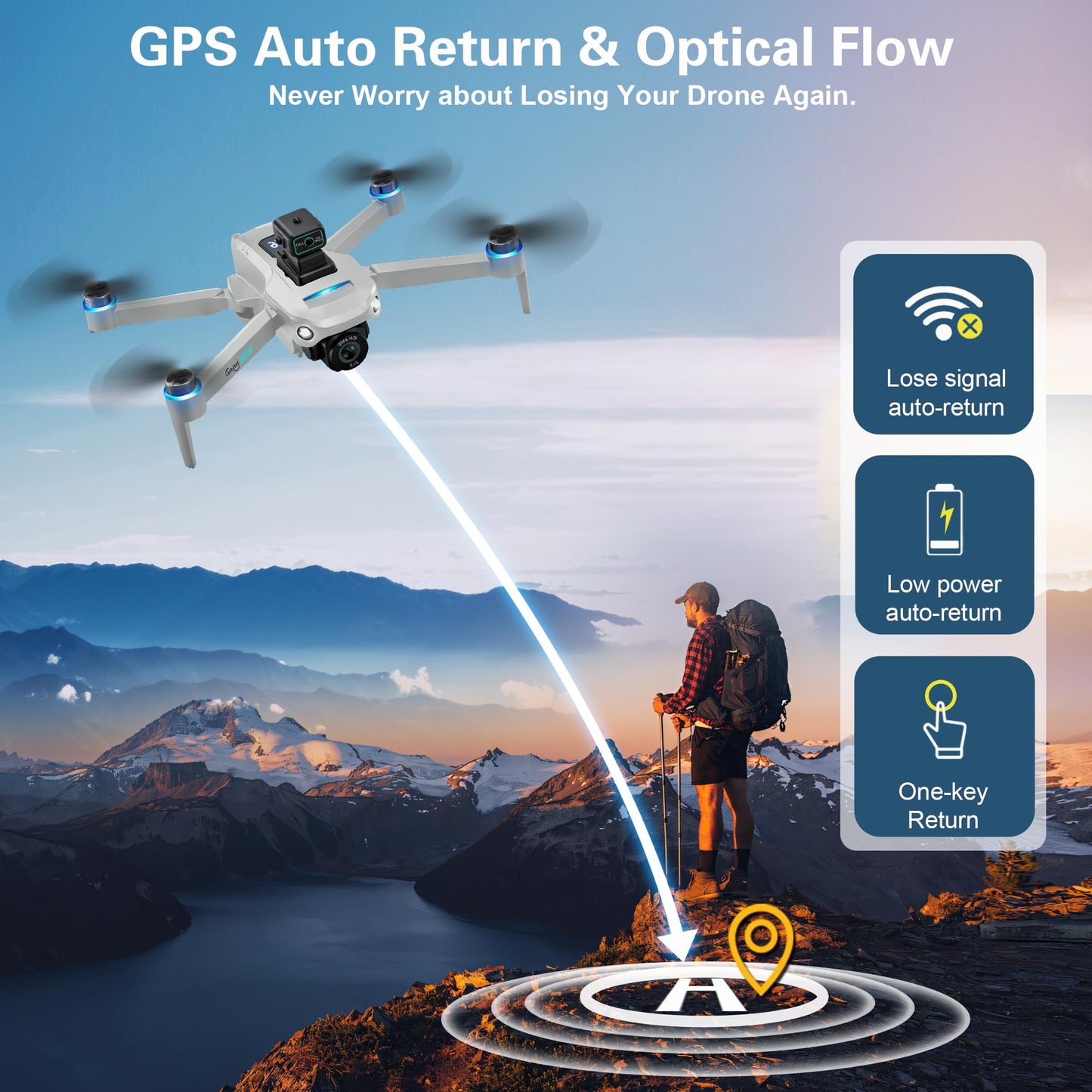 Drone with 4K UHD Camera for Adults,GPS RC Drone Brushless Motor,Upgraded Tablet Screen,2 Axis Gimbal EIS, Smart FPV Foldable Quadcopter for Beginners, Auto Return, Follow Me, Waypoints, 60 Mins Flight Time,Gift Drone, with Obstacle Avoidance
