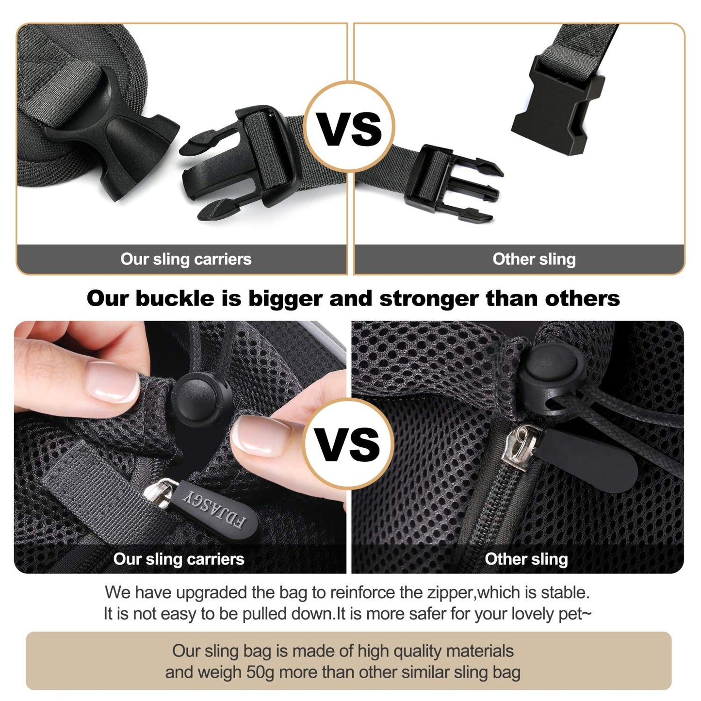 FDJASGY Pet Sling Carrier for Small Dogs Cats,Breathable Mesh Travelling Hand Free Puppy Backpack with Pouch and Adjustable Strap Carrier