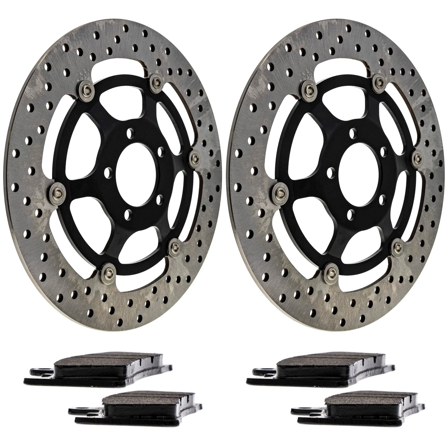 NICHE Front Brake Rotor Pad Semi Metallic Kit for Kawasaki Ninja ZX6R ZZR600 43082-1251 43082-1285 41080-1442-A4