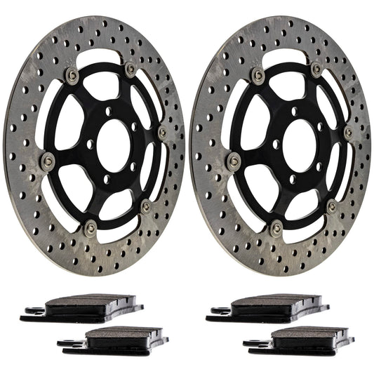 NICHE Front Brake Rotor Pad Semi Metallic Kit for Kawasaki Ninja ZX6R ZZR600 43082-1251 43082-1285 41080-1442-A4