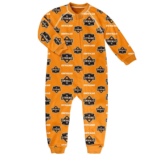 MLS Houston Dynamo Boys Sleepwear Zip Up Coverall, Orange, Tall (3)